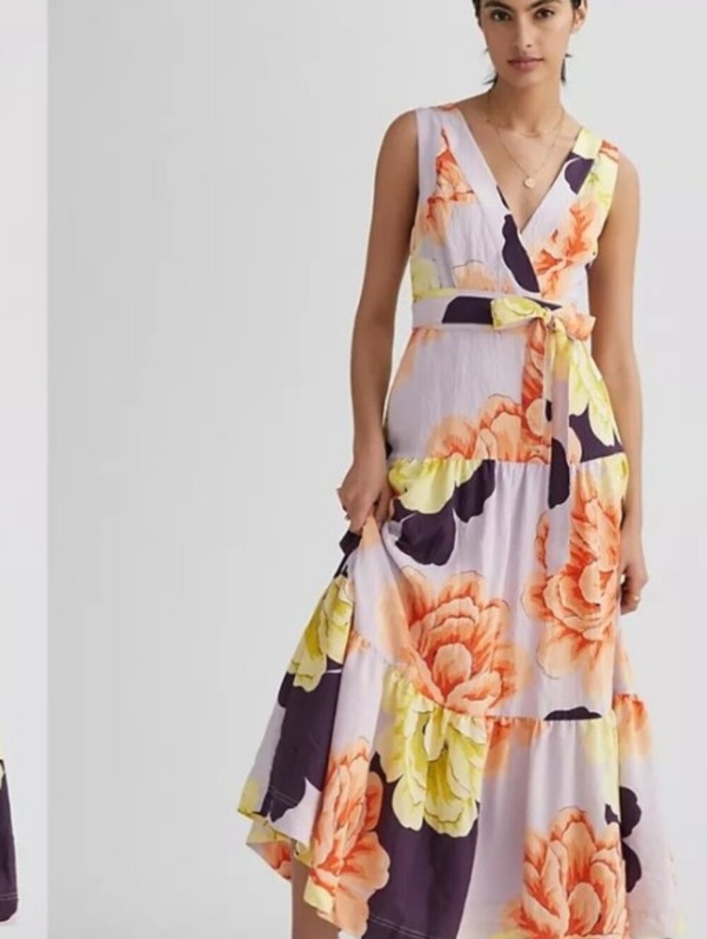 NWT Anthropologie Maeve Floral Wrap Maxi Dress sz 16p